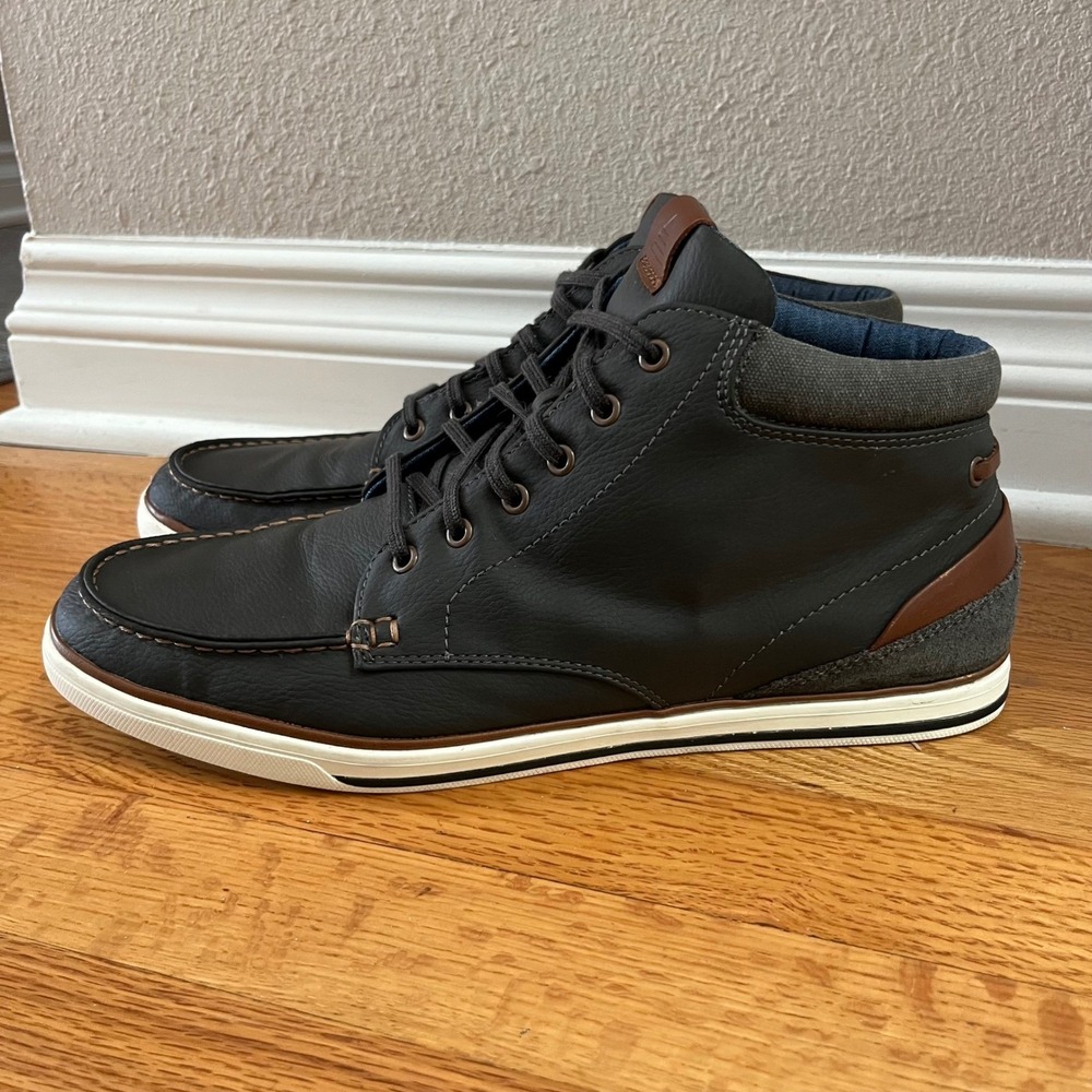 Aldo Mens High Top Moc Toe Sneakers Blue Grey Size 11 Casual Chukka Boot Coastal